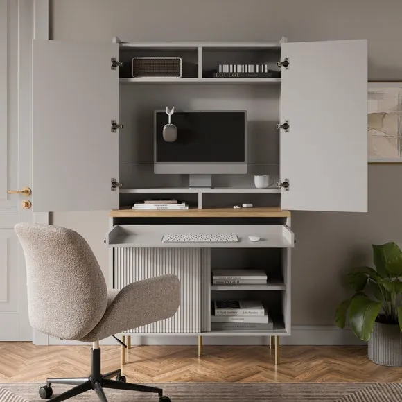 Georgi Tall Cabinet with Hideaway Desk