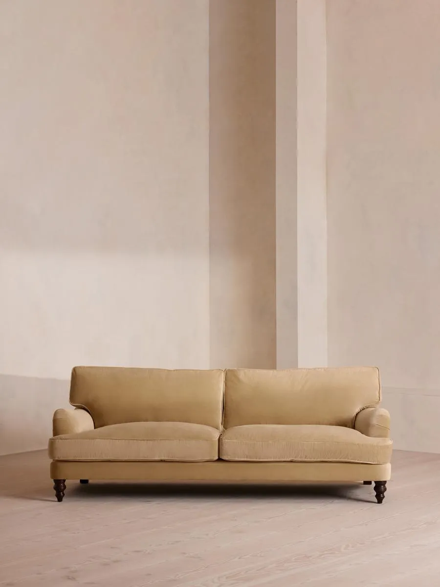 Arundel Four Seater Sofa, Velvet, Camel