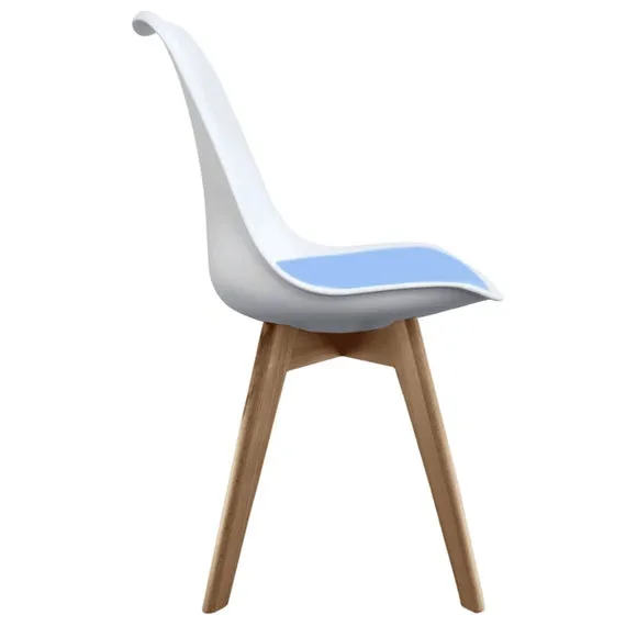 Fusion Living Soho White Plastic Dining Chair with Squared Legs 4
