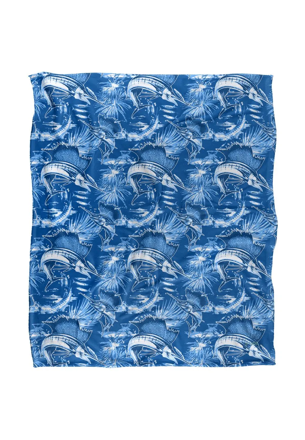 JQ Licensing Jl-Jp-Jq Sailfish Tiki Fishing Pattern 2 Silky Touch Super Soft Throw Blanket 152 X 127 cm in White