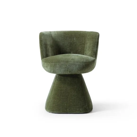 Tulip Luxe Chenille Swivel Dressing Table Chair 5