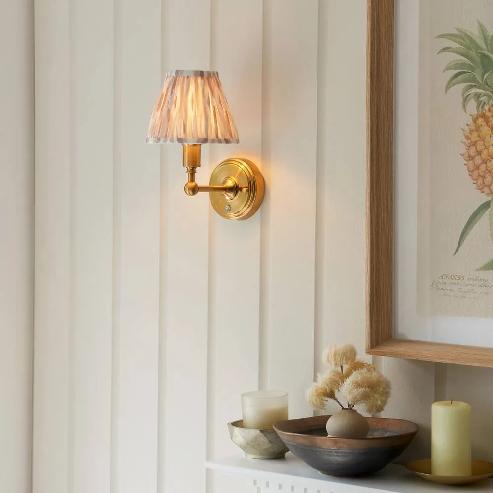 Netlighting Burley Rechargeable Wall Light Fabric Ikat Shade 16cm in Gold 2