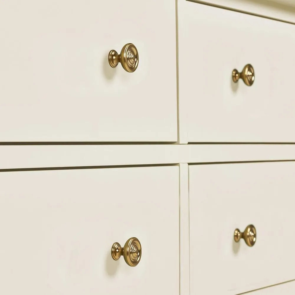 Statement Furniture Cromwell Large 6 Drawer Chest of Drawers with Bobbin Design in Cream 6
