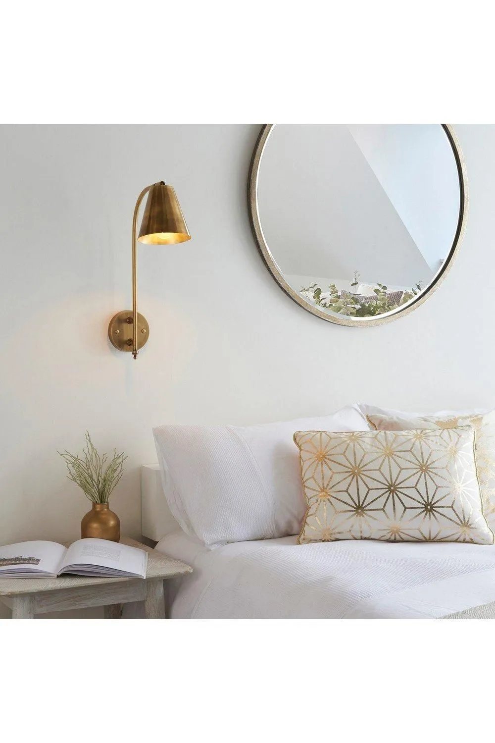 Netlighting Radha Task Wall Lamp Antique Solid Brass in Gold 6