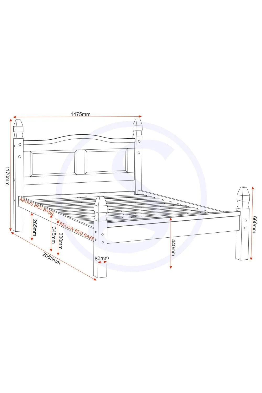 Seconique Corona 4'6" Double Bed Low Foot End in Natural 6