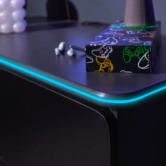 X Rocker Carbon Tek Chest of Drawers with Neo Fibre LED 2