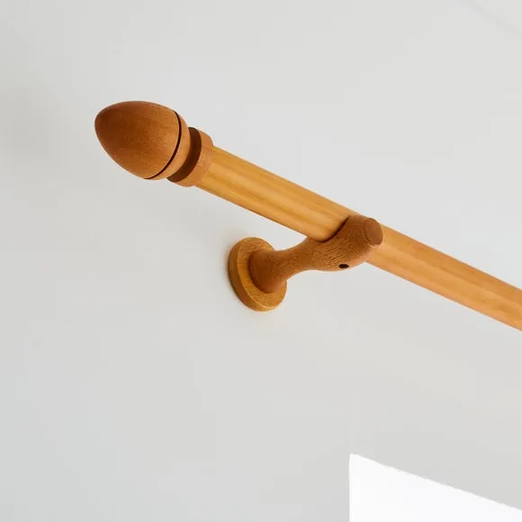 Oregon Fixed Wooden Curtain Pole with Rings