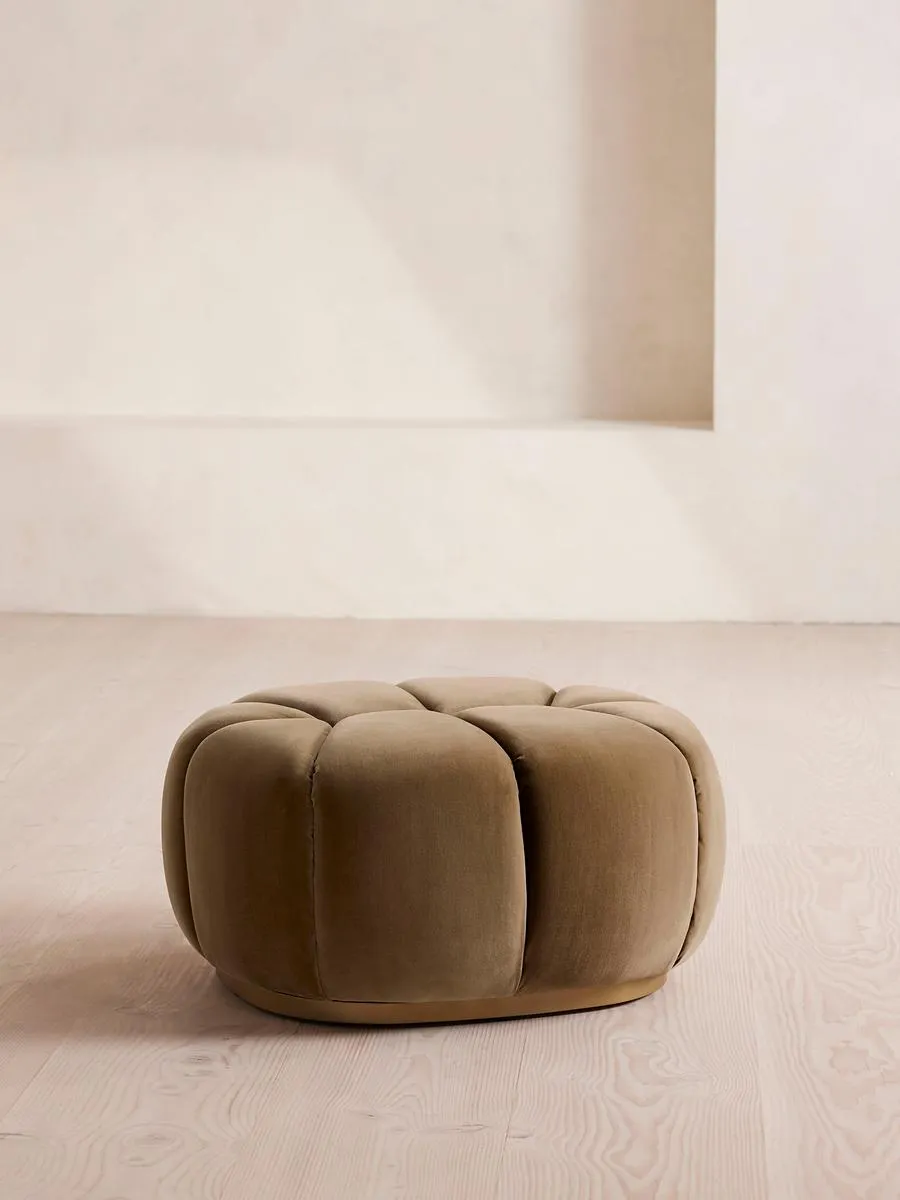 Garret Footstool, Velvet Truffle