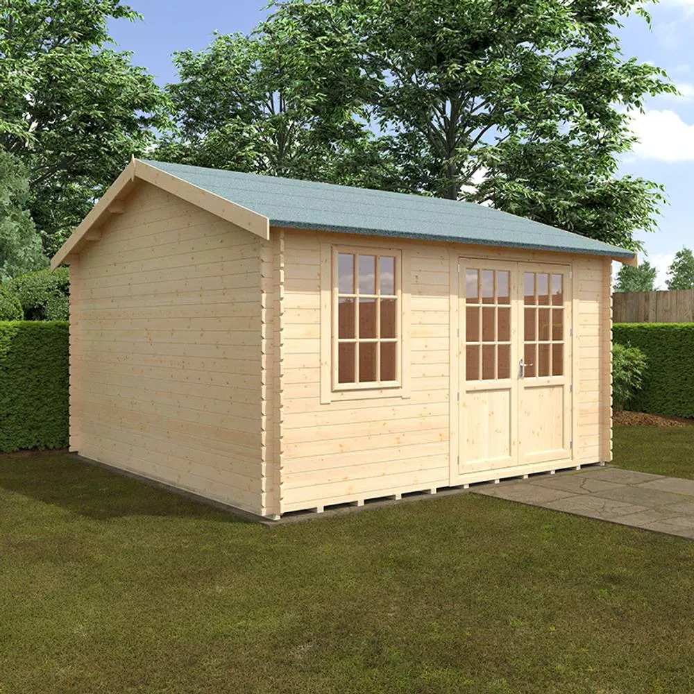 Buttercup Farm 14x14 The Henley 28mm Cabin - L415 x W415 x H293.2 cm in Natural 2