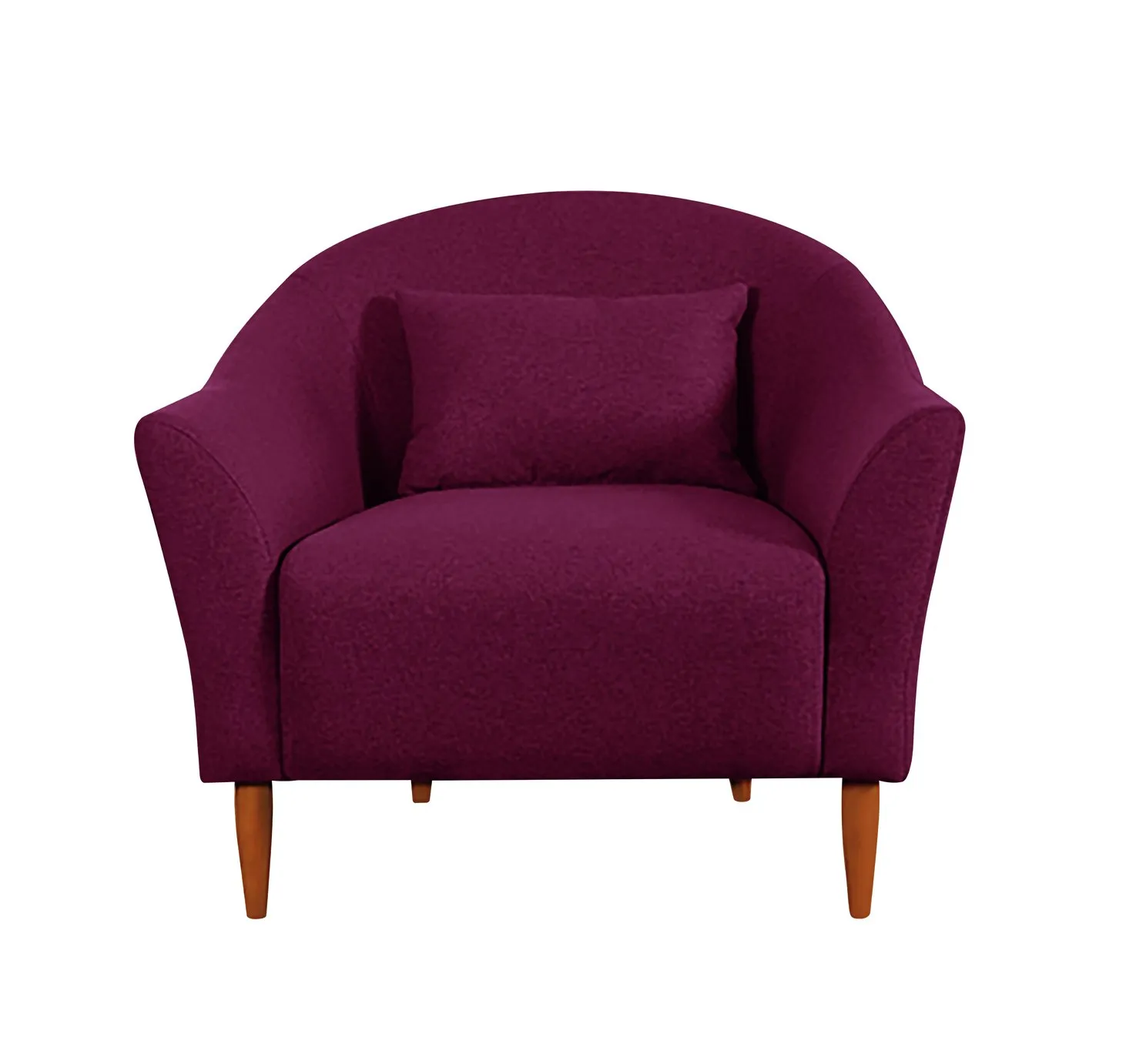 Habitat Lipps Velvet Armchair - Cranberry