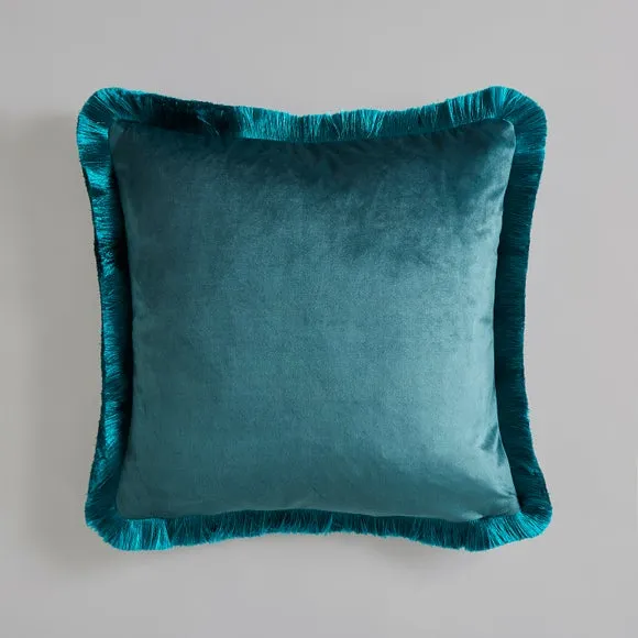 Tropical Fringed Square Cushion Cover 4