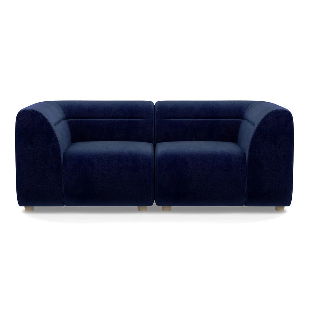 Heal's Lilli 2 Seater Sofa Smart Luxe Velvet Midnight Natural Beech Feet 1