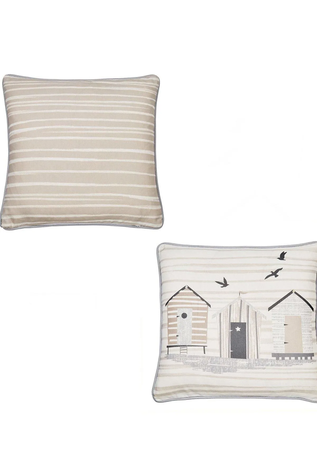 Fusion 'Beach Huts' Outdoor Water & UV Resistant Garden Filled Bench Cushion in Natural 5