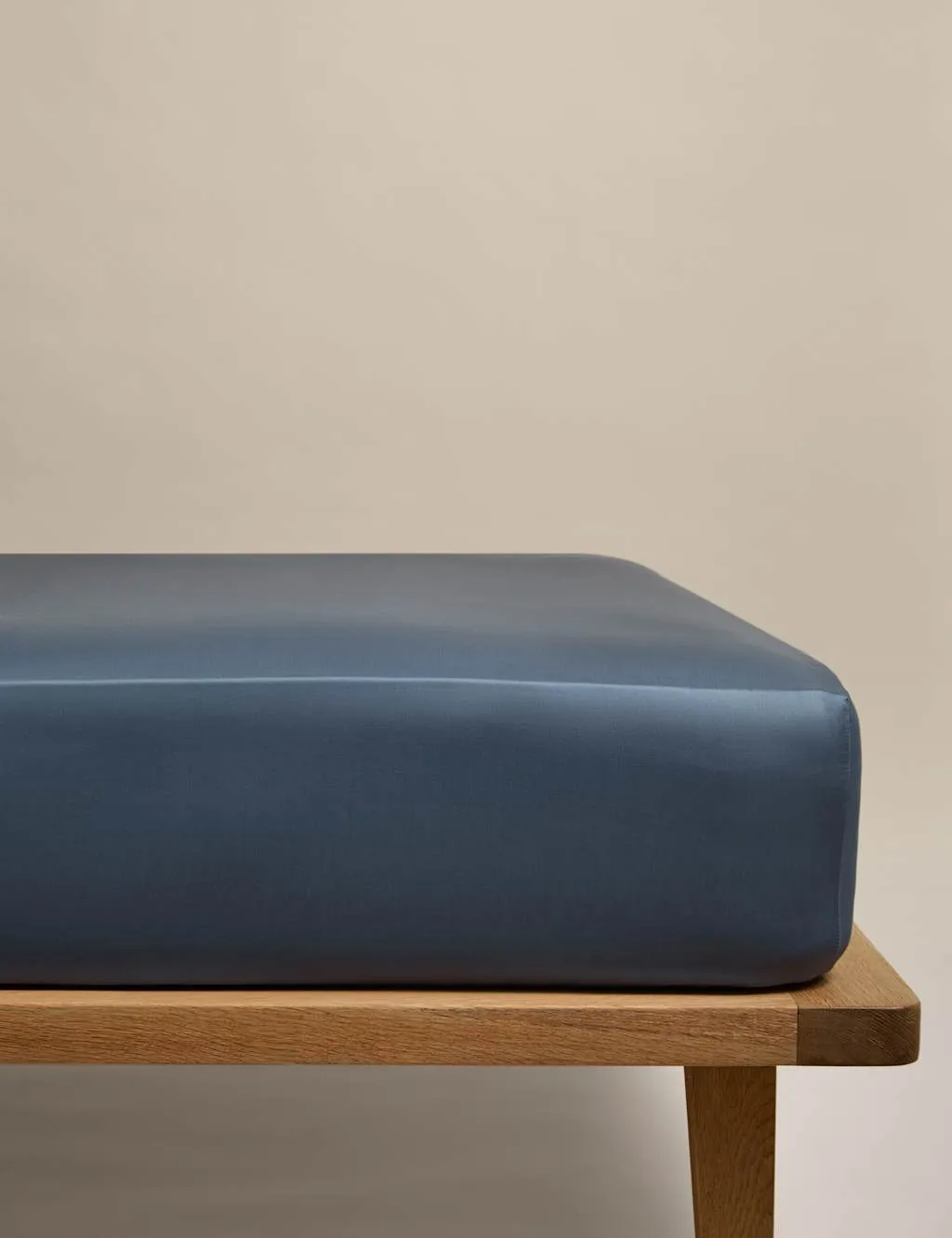 M&S Egyptian Cotton 400 Thread Count Silky Deep Fitted Sheet Slate Blue