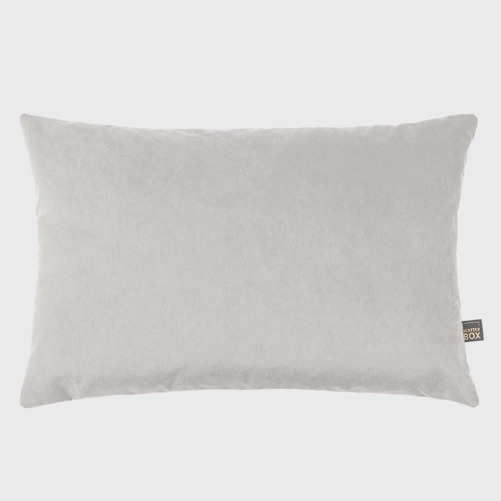 Plush Natural Velvet Rectangular Cushion, Square, Neutral | Barker & Stonehouse