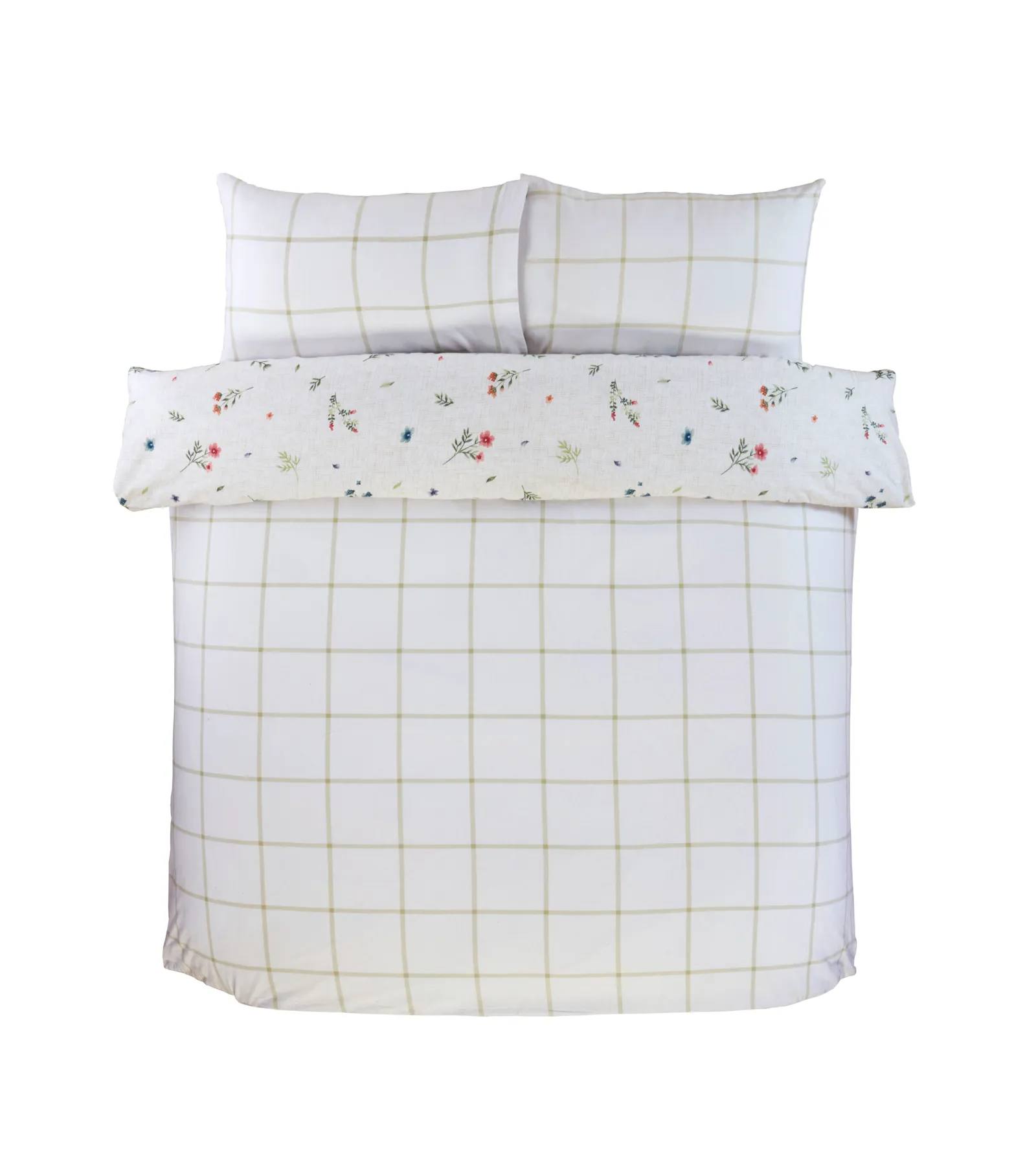 Rapport Home Meadow Brushed Cotton Reversible Duvet Cover Set with Pillowcase 4