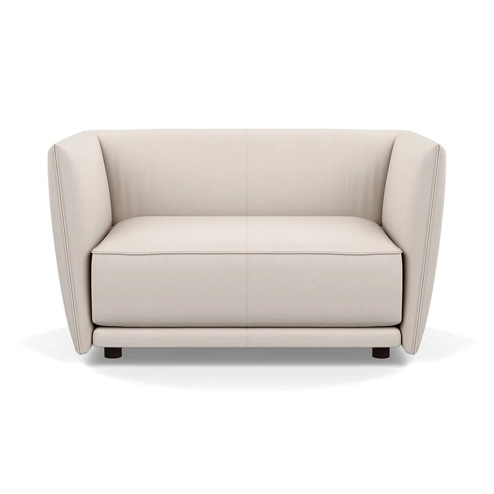 Heal's Valley Loveseat Siena Cotton Natural Walnut Stain Feet 1