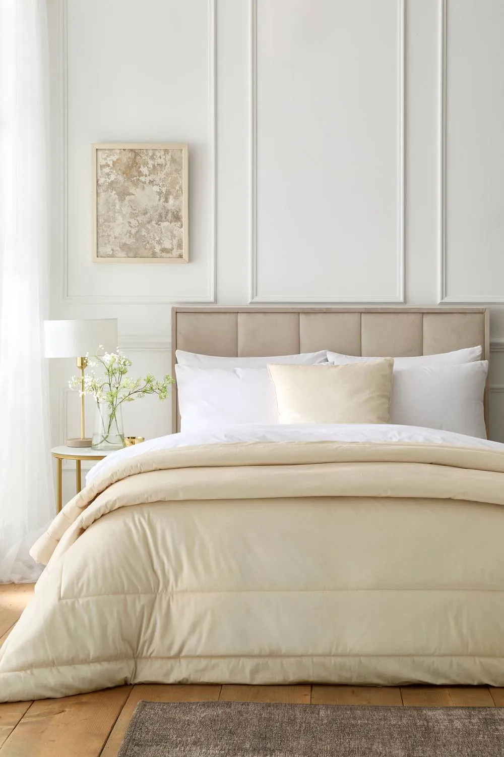 Appletree 'Harlan' Velvet Bedspread in Cream
