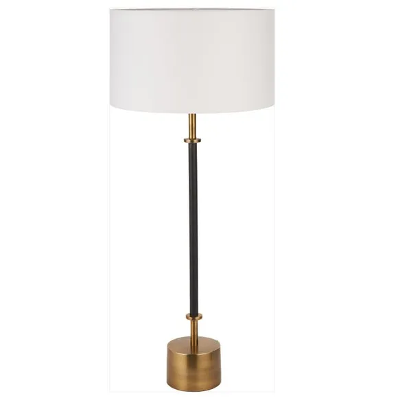 Antoine Black Croc Antique Brass Table Lamp 5