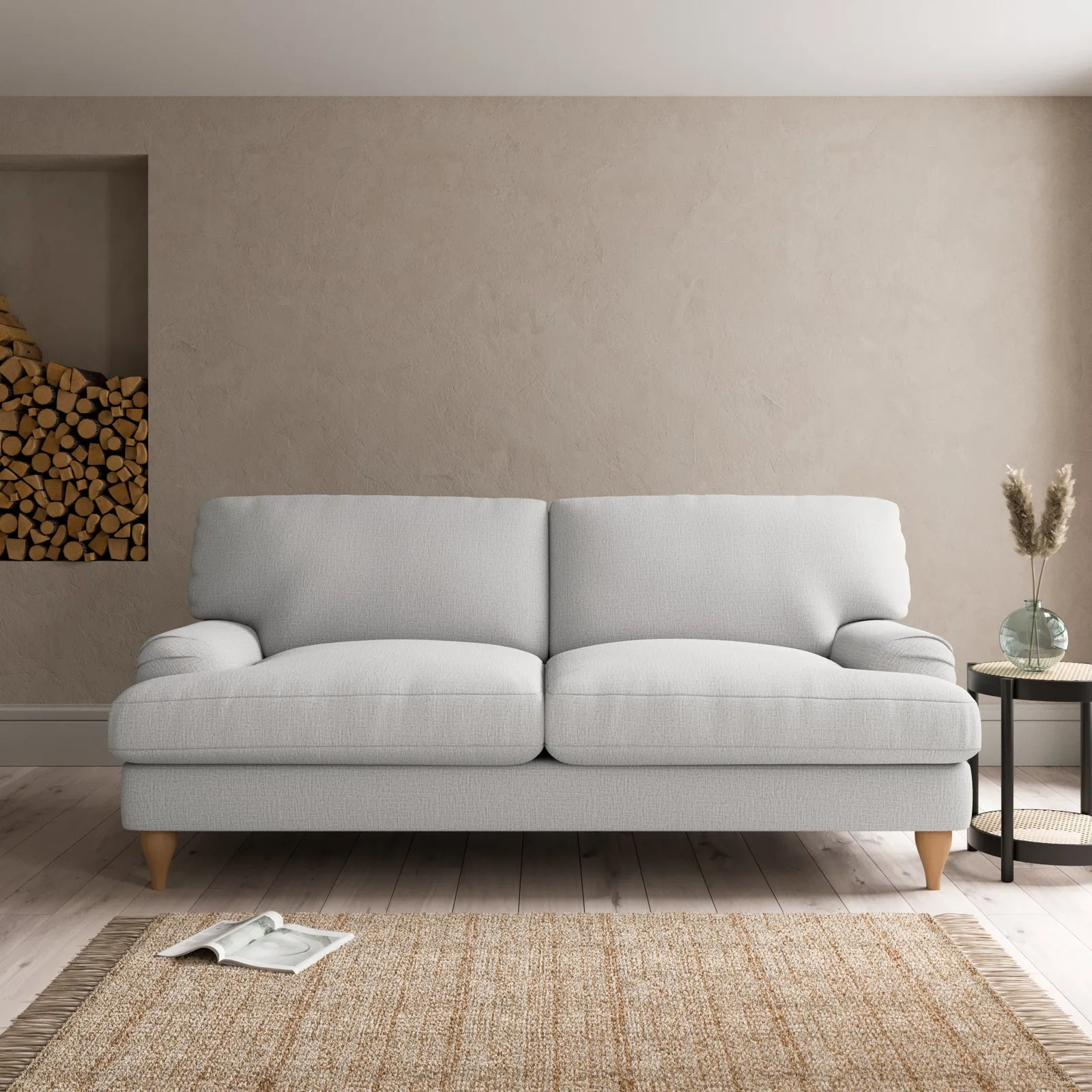 Darwin Textured Weave 3 Seater Sofa Textured Weave Silver