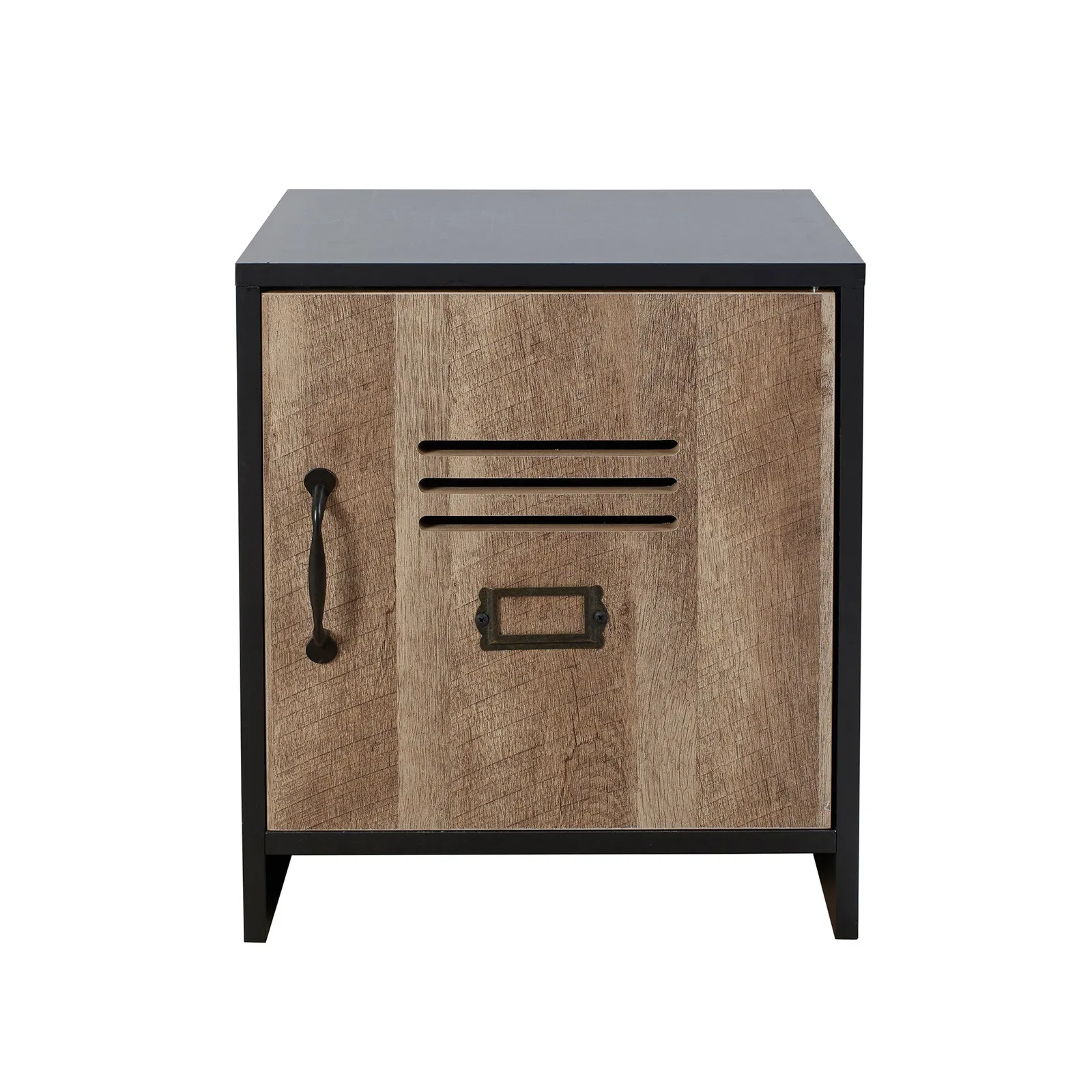Black Wooden Bedside Table Black and Brown