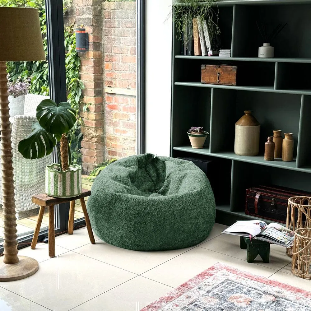 rucomfy Beanbags rucomfy Slouchbag Bean Bag - Classic Snug Indoor Seat for Adults in Dark Green