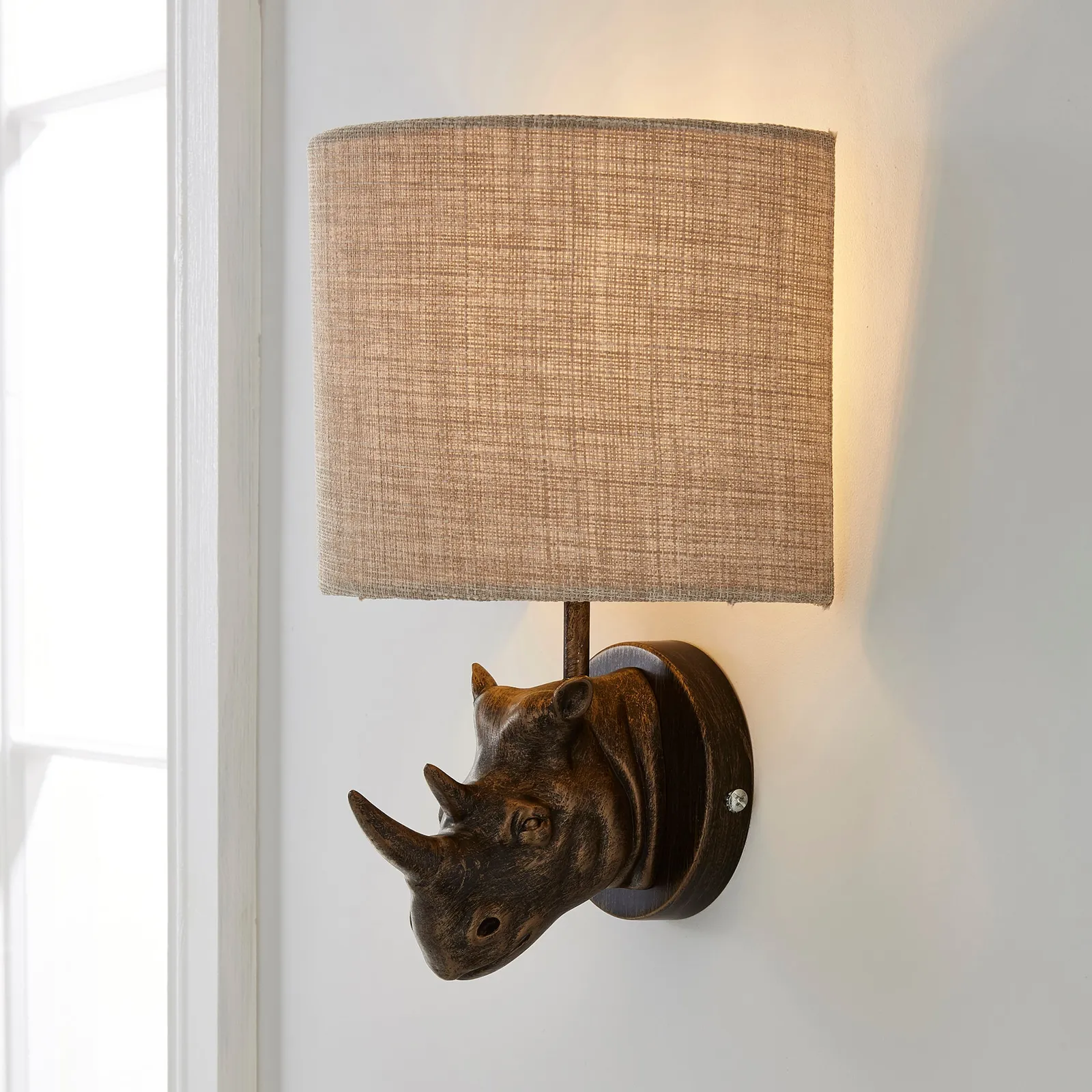 Rob the Rhino Walll Light Brown and Black