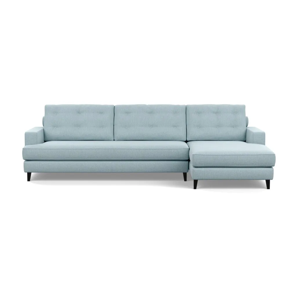 Heal's Mistral Right Hand Facing Corner Sofa Smart Linen Mix Duck Egg Black