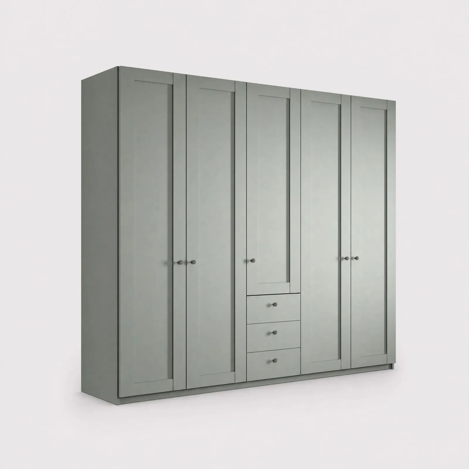 Varese 5 Door/3 Drawer Wardrobe W250Cm, Green | Barker & Stonehouse