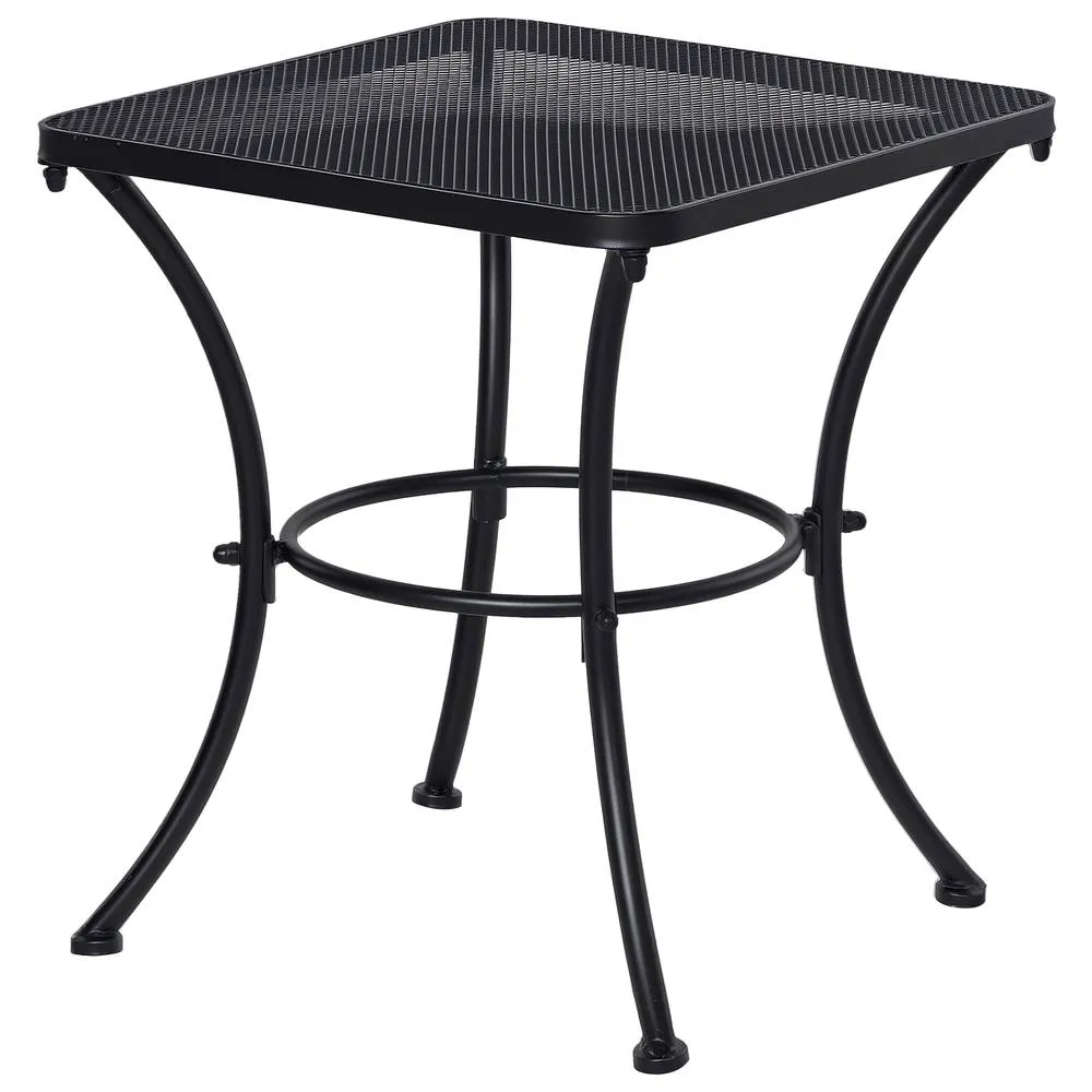 OUTSUNNY 45cm Square Metal Outdoor Patio Bistro Table Coffee Desk Black 2