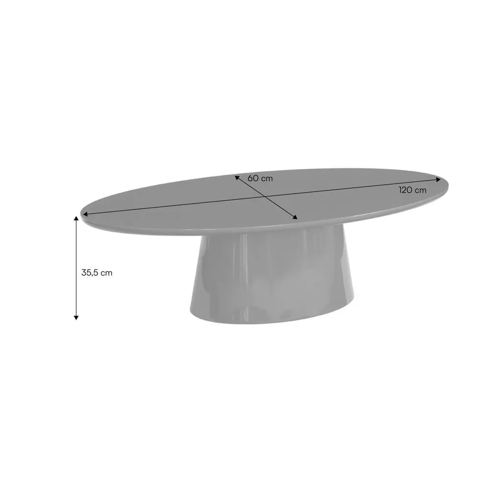 sweeek Oval coffee table with glossy finish in Cream 5