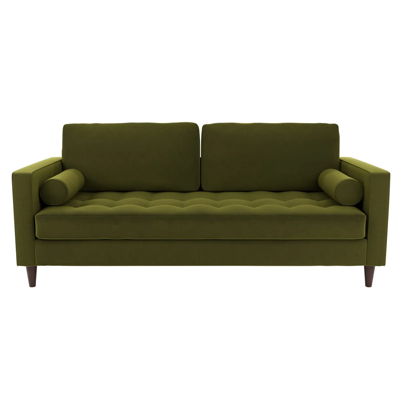 Zoe Velvet 3 Seater Sofa Green