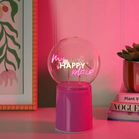 The Feel Good Club Signography My Happy Place Neon Table Lamp