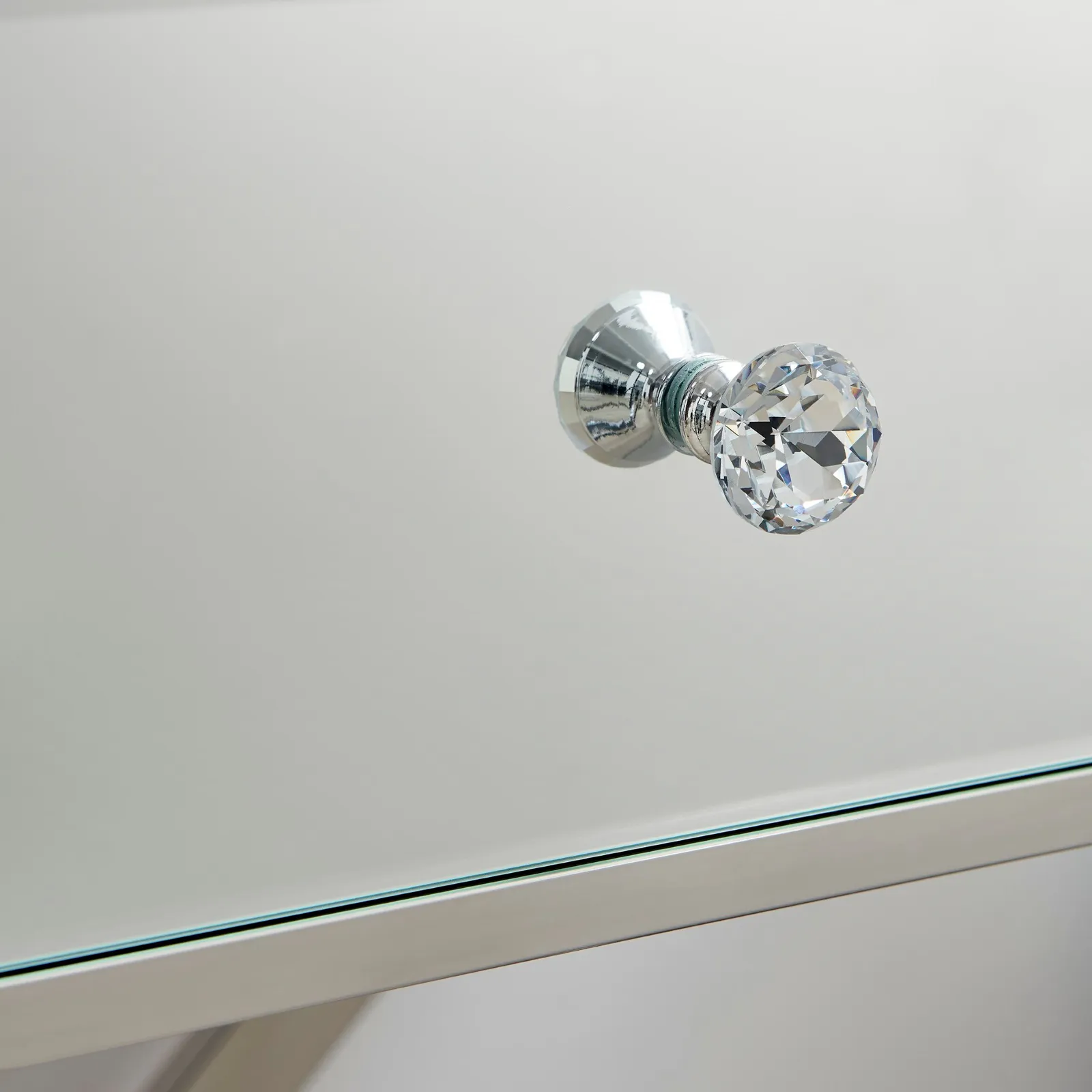 FurnitureboxUK Celeste Single Drawer Mirrored bedside Table With Silver Chrome Cross Legs 6