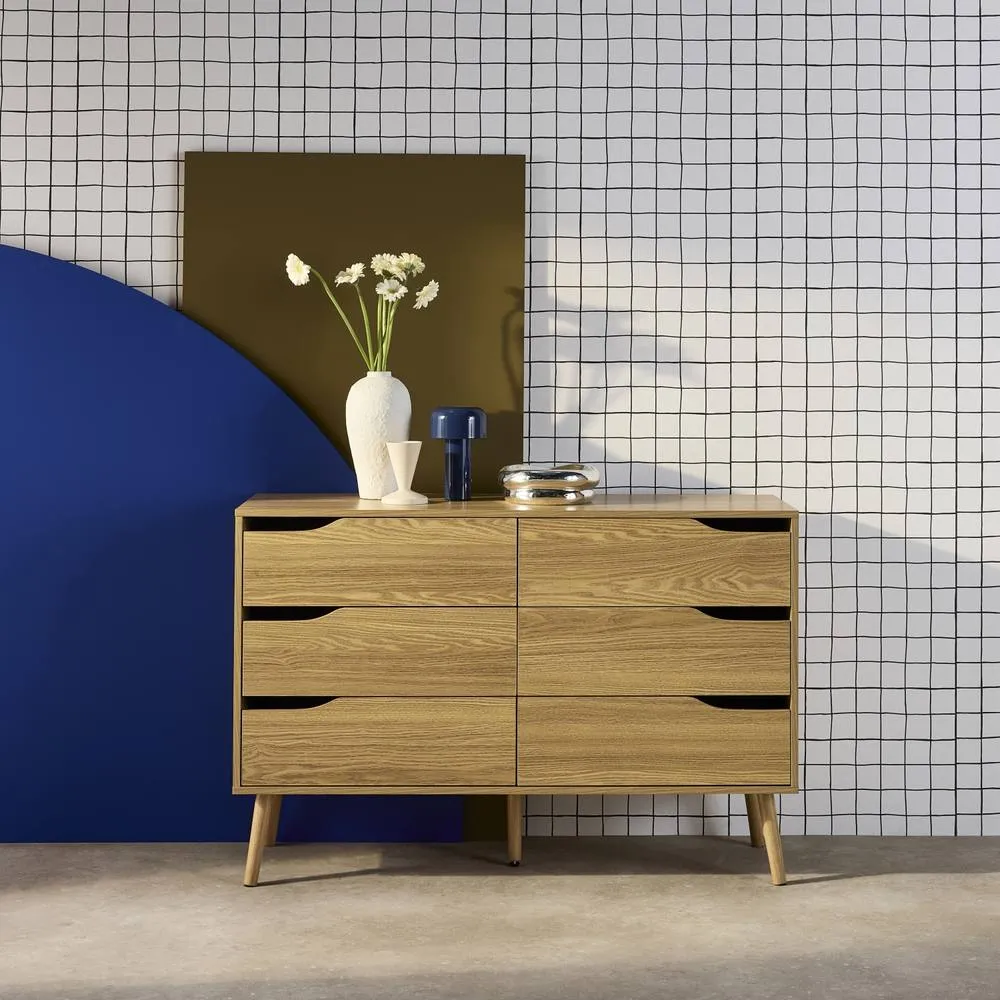 sweeek 6-drawer chest with wood effect in Light Brown