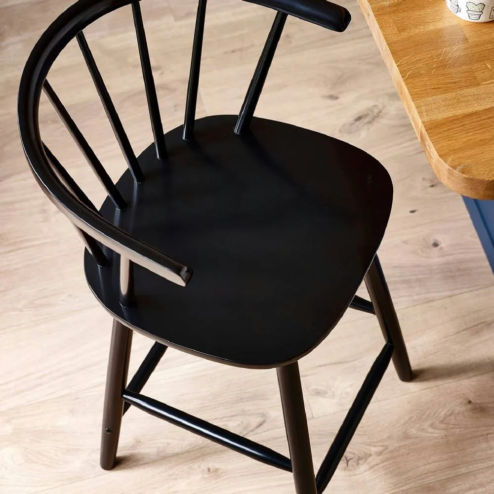 netfurniture Mayfair Black Solid Wood Bar Stool 6