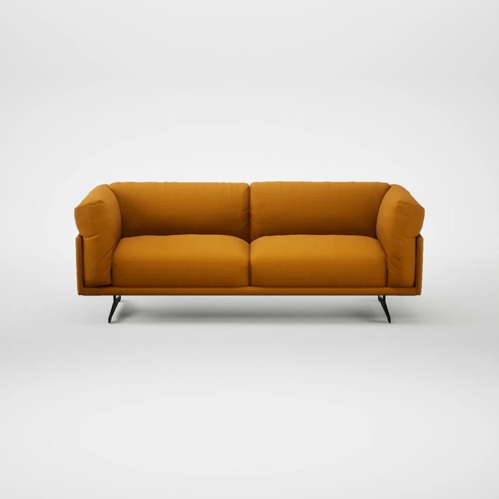 Heal's Novara 3 Seater Sofa Loop Twill Ochre Black Feet 2