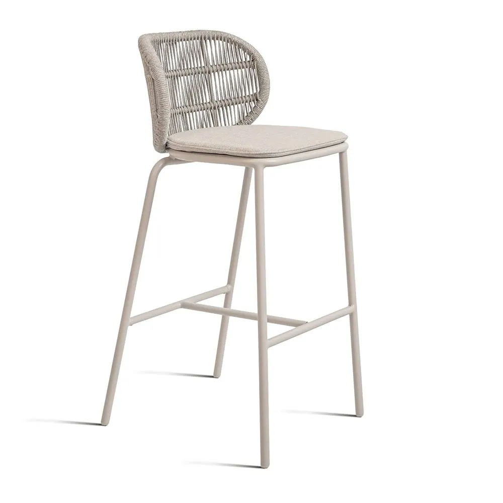 Vincent Sheppard Kodo Outdoor Barstool Dune White with Almond Seat Cushion 76cm 2