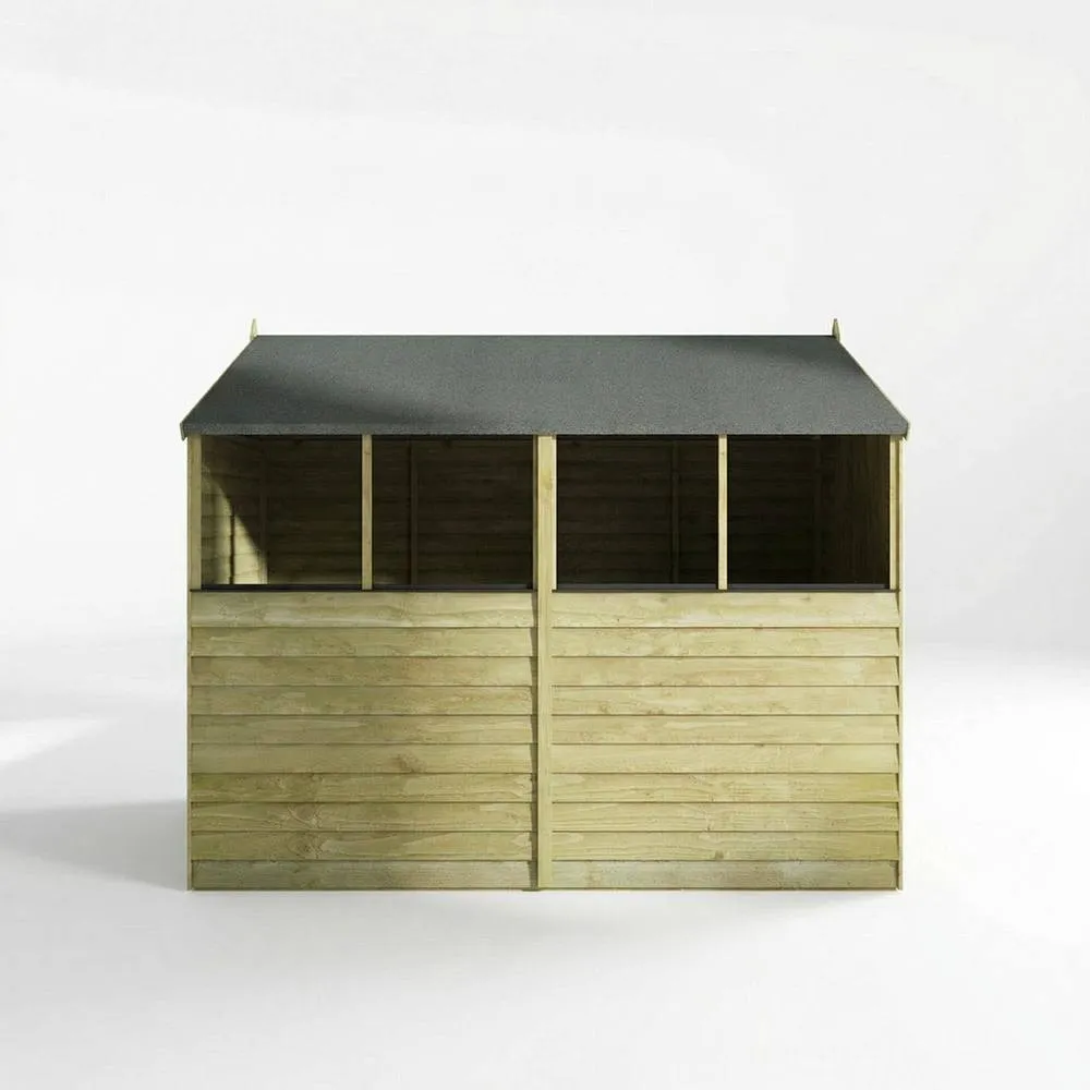 Mercia 8 x 6 Feet Double Door Overlap Apex Shed - L240.4 x W190.5 x H198.6 cm in Light Tan 4