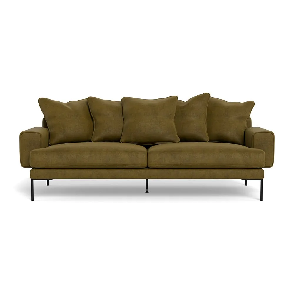 Heal's Torrington 4 Seater Sofa Smart Luxe Velvet Peridot Black Feet 1