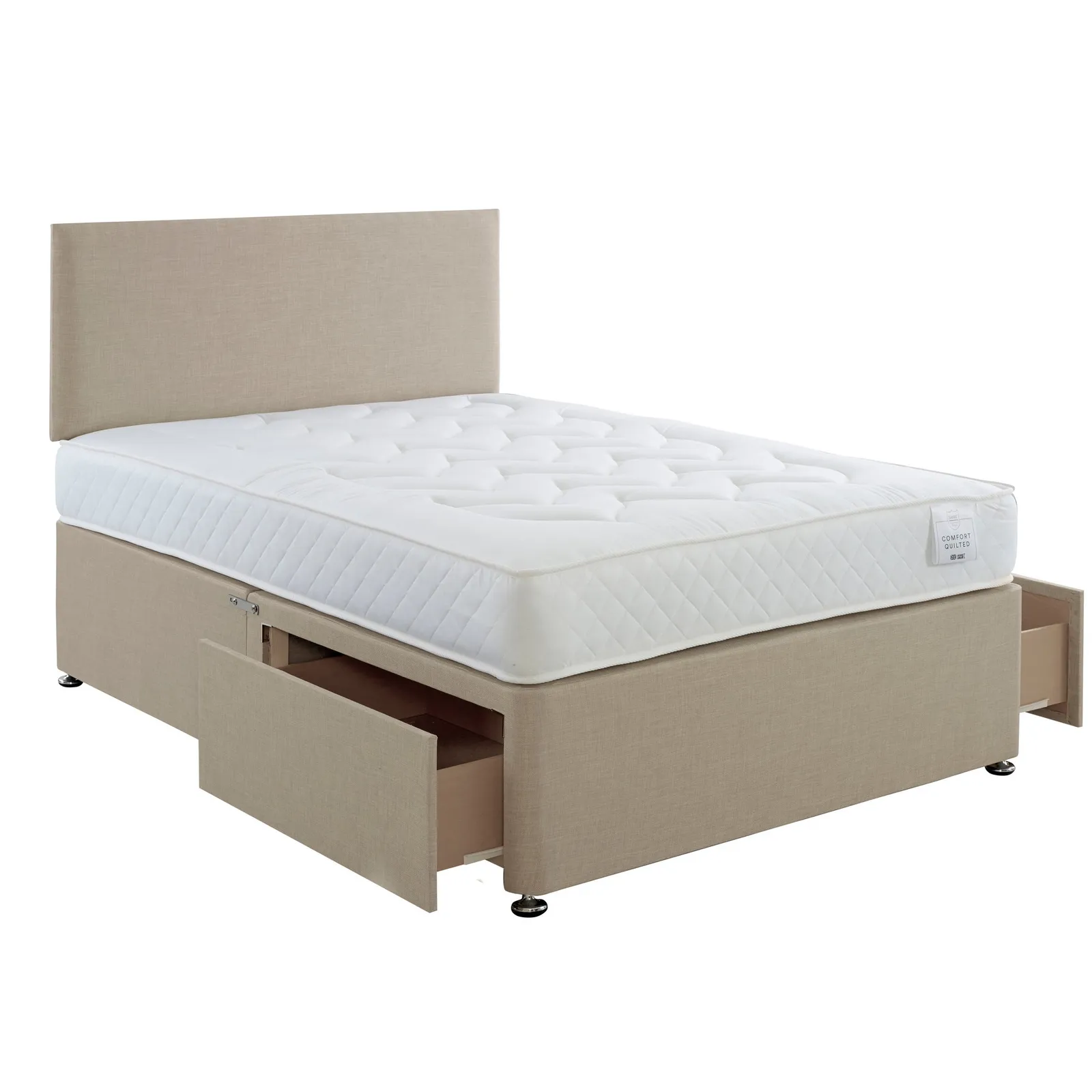 Comfort Divan Bed with Mattress Brown