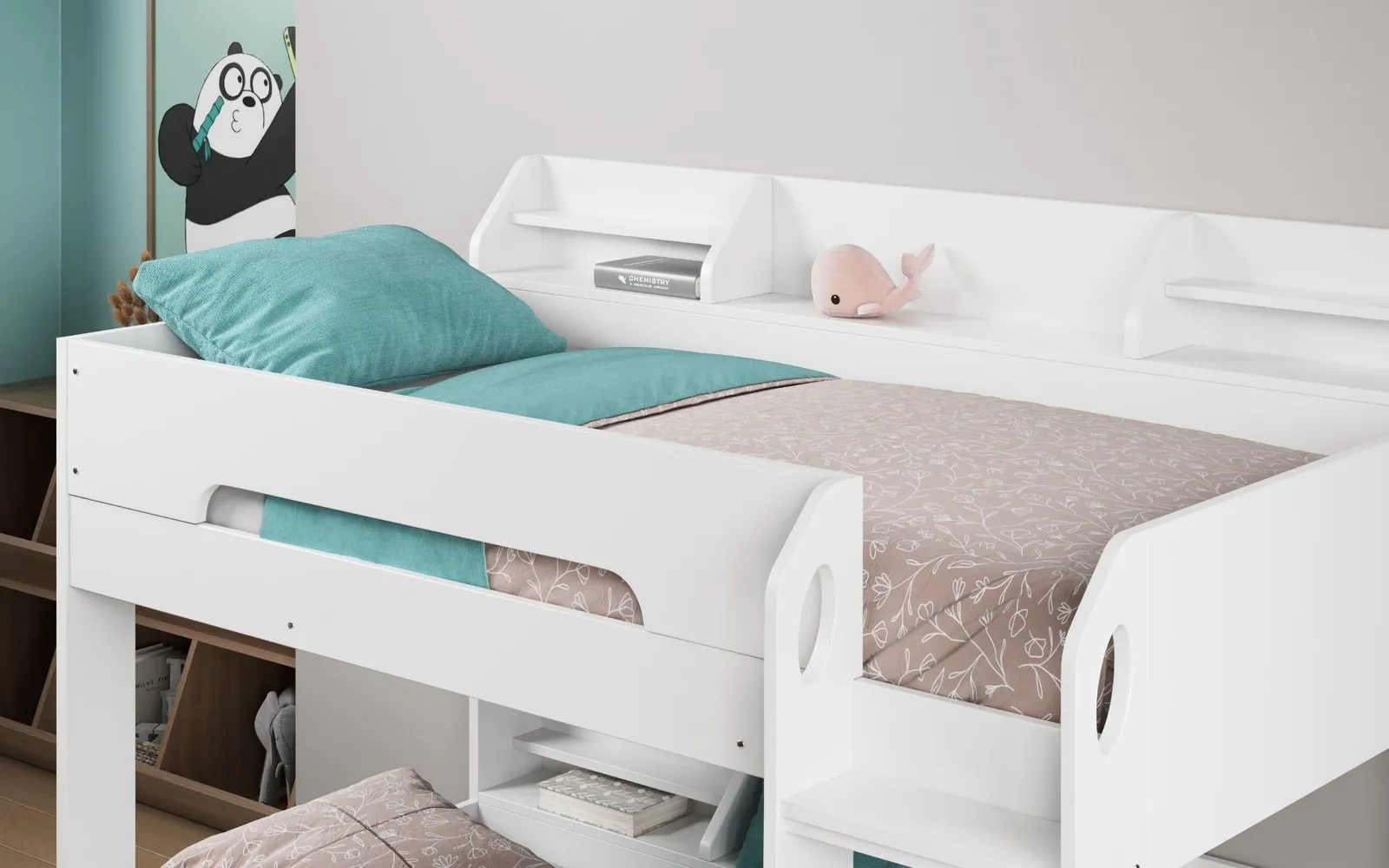 Flair Flick Bunk Bed with Storage in White 3