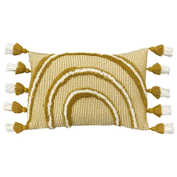 Furn. Rainbow Tuft Cotton Rectangle Cushion