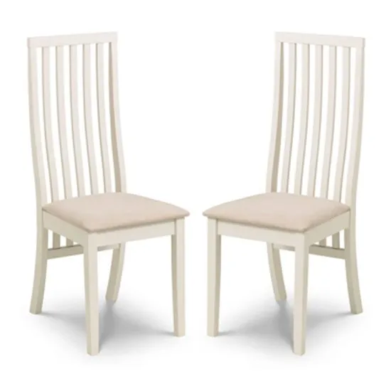 Vermont Ivory Faux Suede Dining Chairs In Pair
