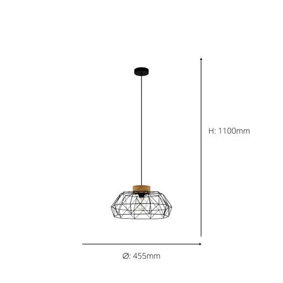 EGLO Padstow Geometric Wire Pendant Light 4