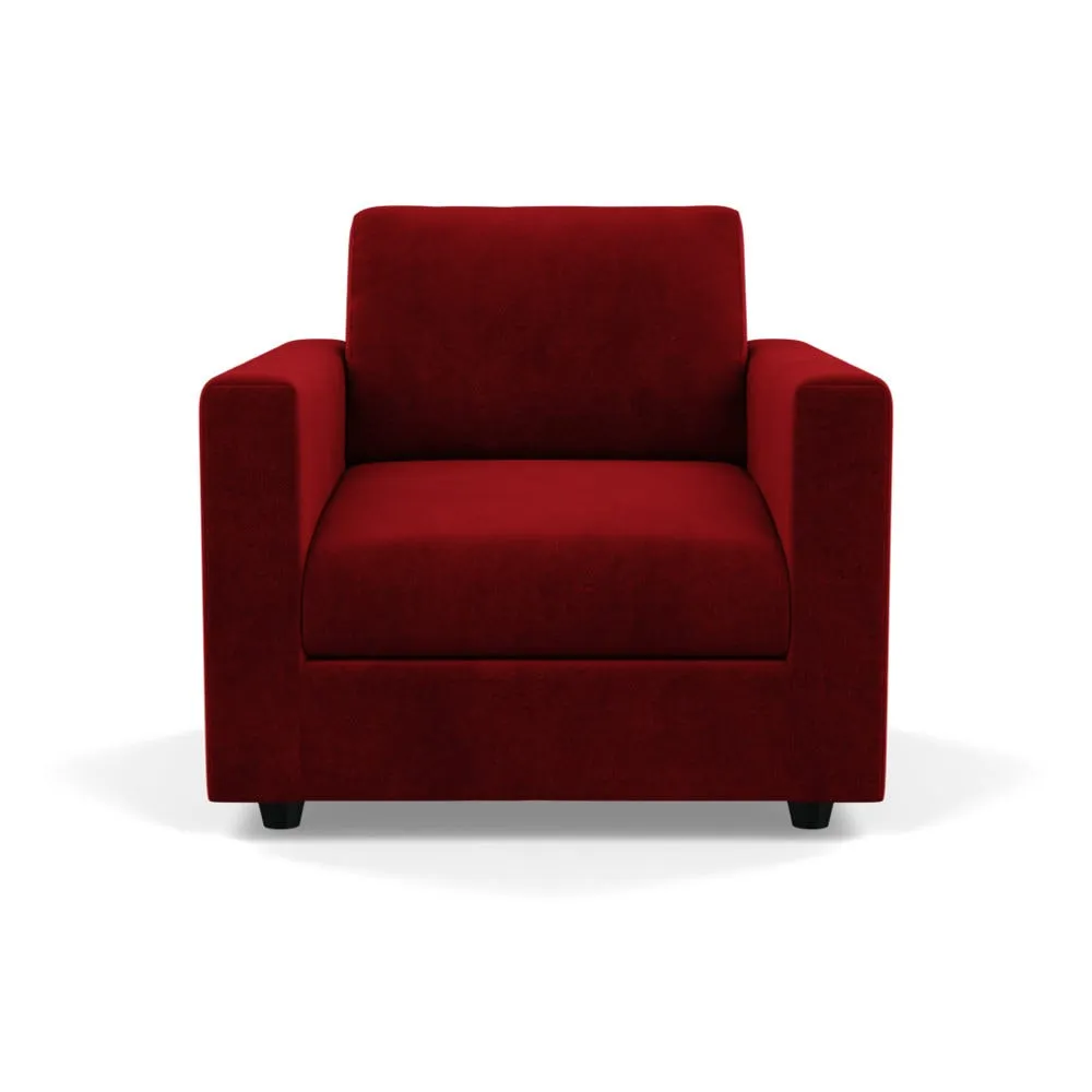 Heal's Nimbus II Armchair Smart Luxe Velvet Mulberry Black Feet 1