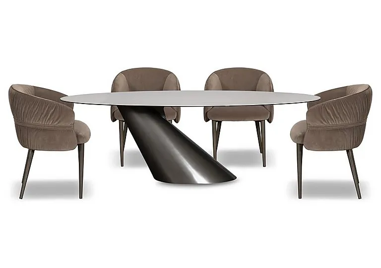 Vardy Oval Dining Table and 4 Fabric Chairs - In Time for Christmas