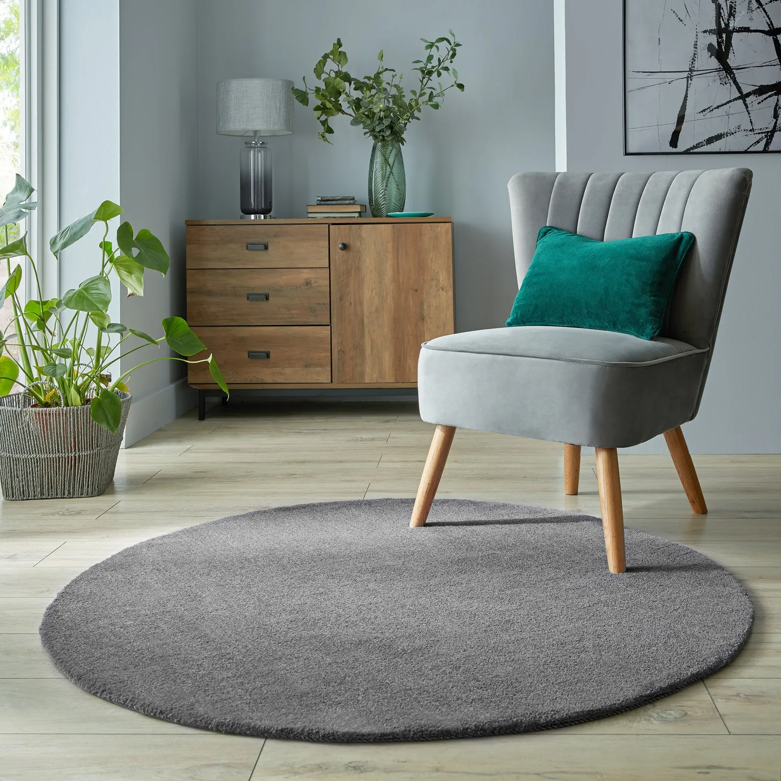 Isla Circle Rug Isla Charcoal