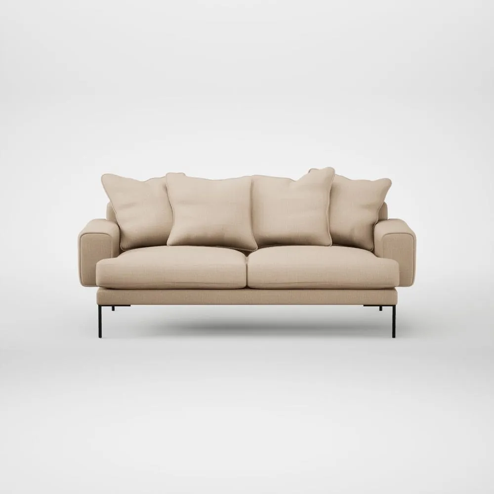 Heal's Torrington 3 Seater Sofa Smart Cotton Linen Rice Black Feet 2