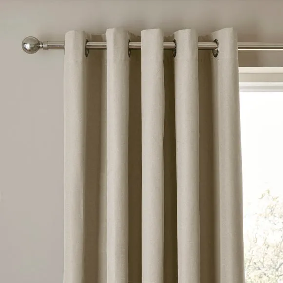 Rotterdam Herringbone Blackout Thermal Eyelet Curtains 1